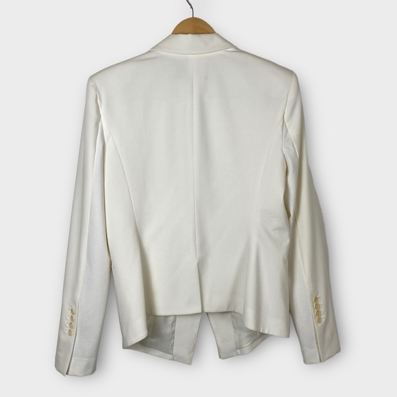 NWT BCBGMaxAzria Fay Single Button Tuxedo Style Jacket Gardenia Off White Large - Picture 3 of 9